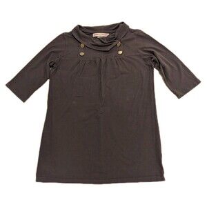 Amanda Uprichard Woman Size S Cowl Neck Tunic Shirt Military Coquette Preppy Y2K